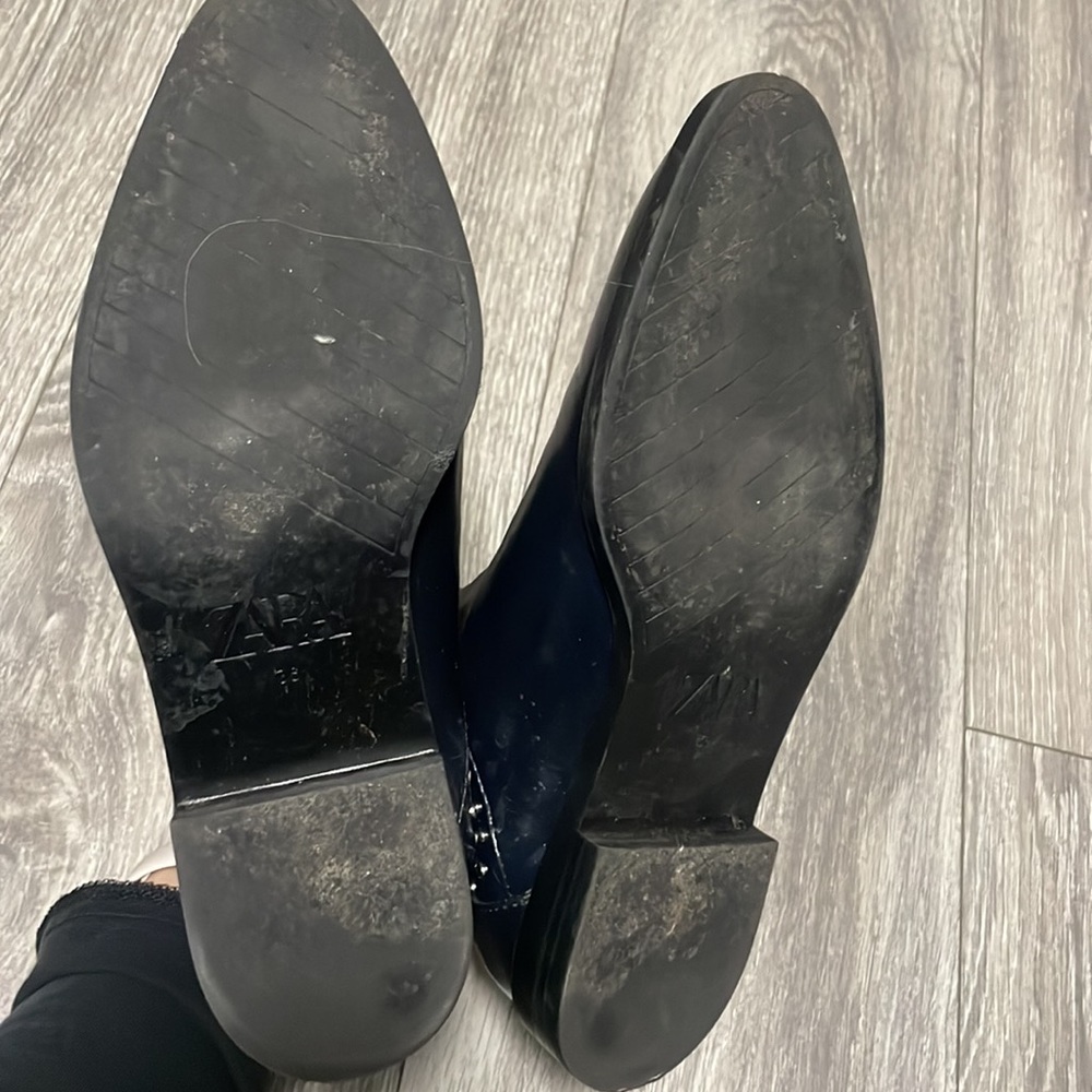 Zara black stud ankle flat boots - Picture 5 of 5